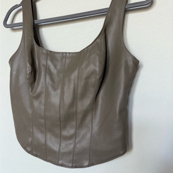 Abercrombie & Fitch Faux Leather Crop Corset Top - Picture 11 of 13